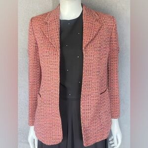Alfani Women's Pink and Brown Tweed Blazer